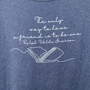 Heather blue book themed graphic tee